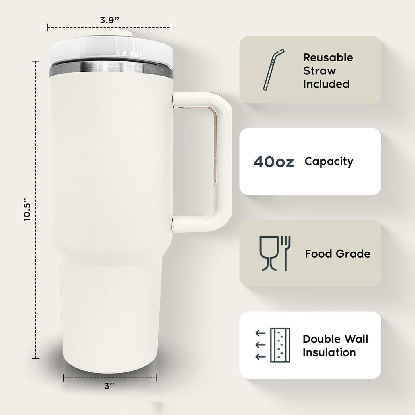 Vacuum Insulated Stainless Steel Tumbler 1200ml