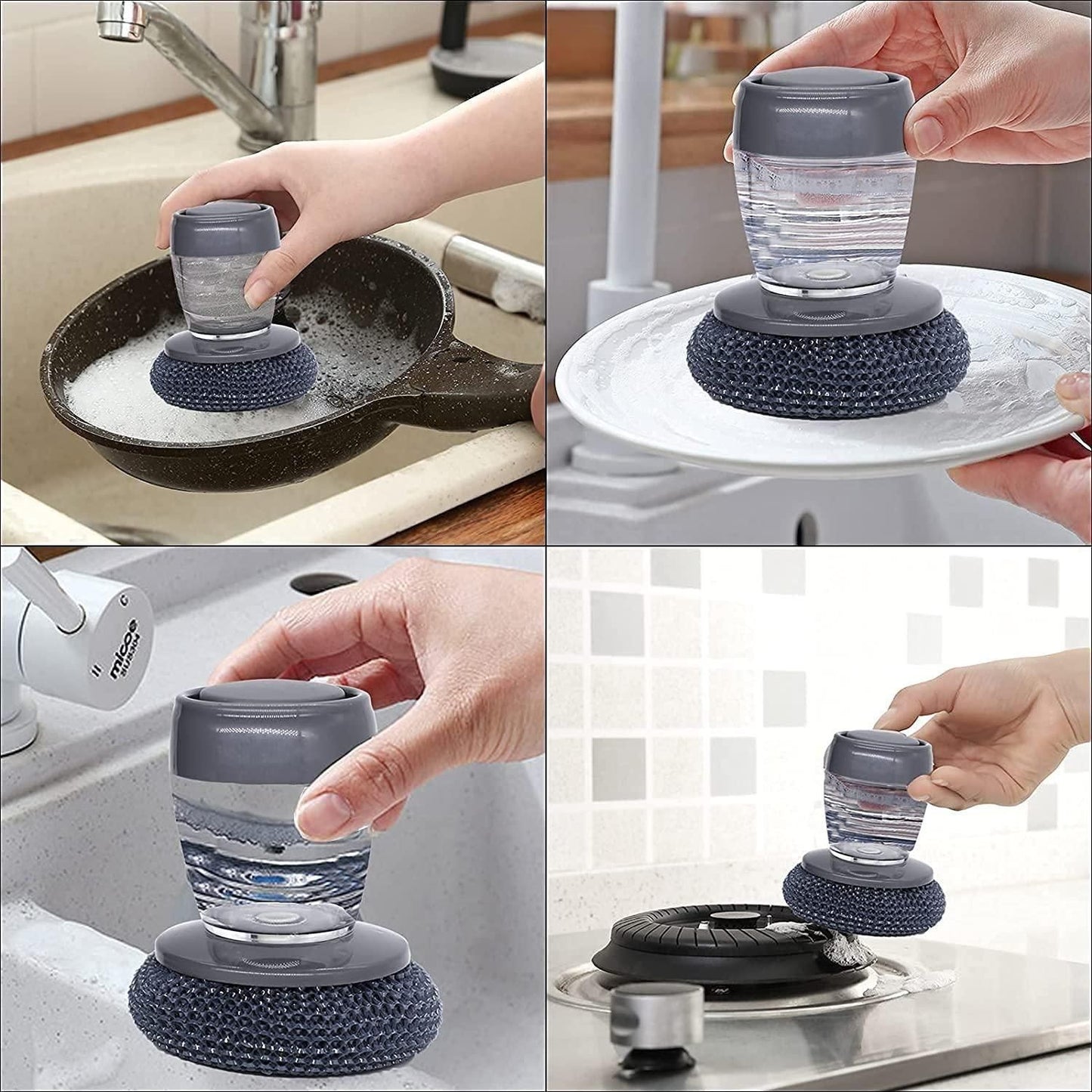 Soap Dispensing Palm Brush Set (Pack of 2)
