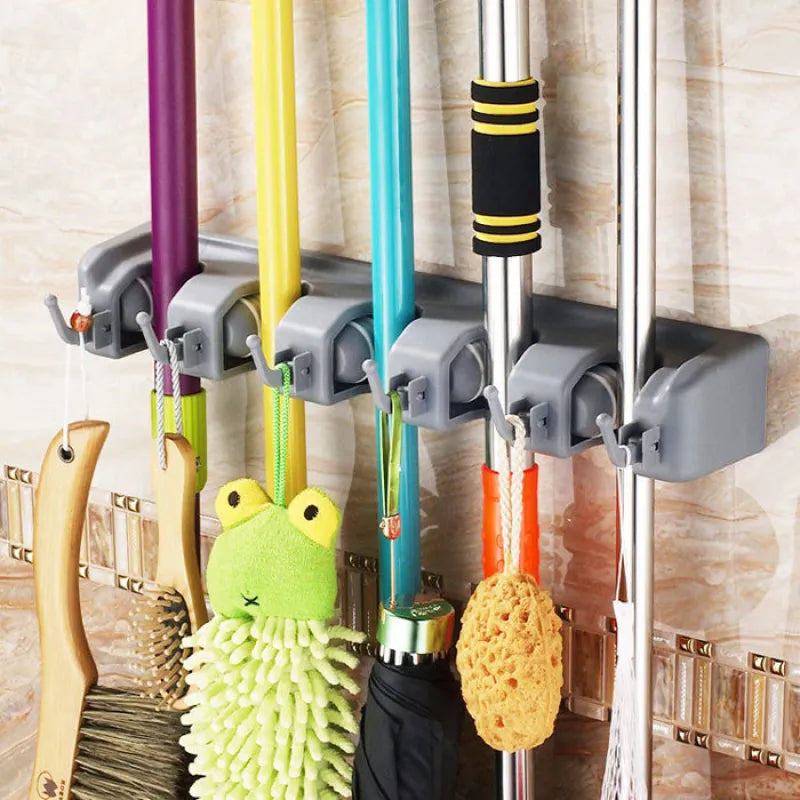 Wall-Mounted Broom & Mop Holder