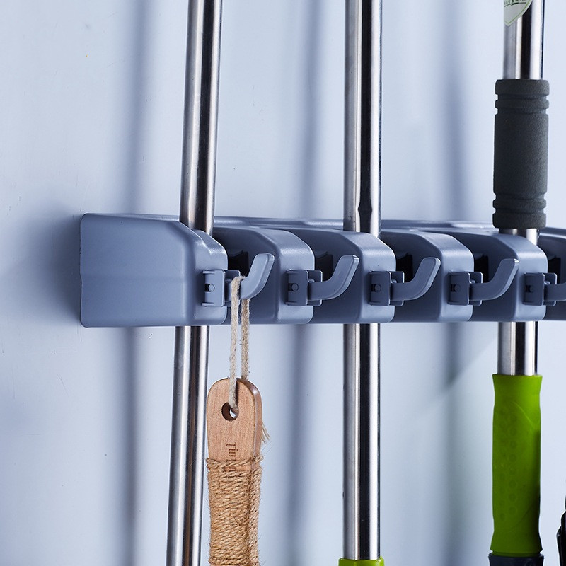 Wall-Mounted Broom & Mop Holder