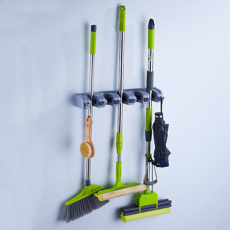 Wall-Mounted Broom & Mop Holder