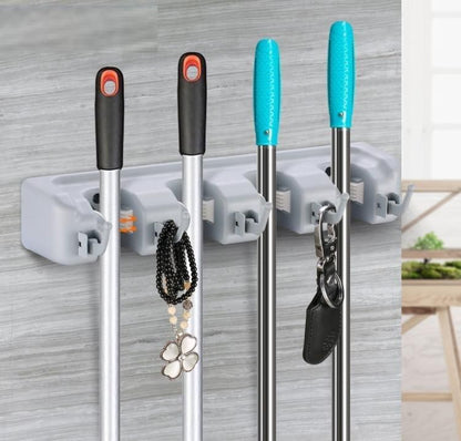 Wall-Mounted Broom & Mop Holder