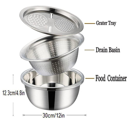 3-in-1 Grater Basin Set