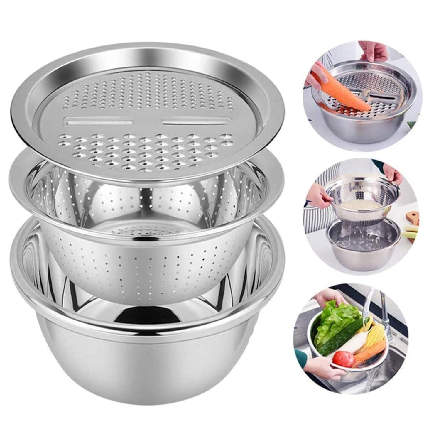 3-in-1 Grater Basin Set