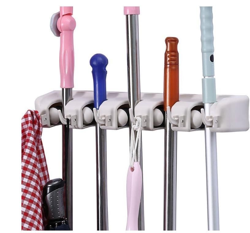 Wall-Mounted Broom & Mop Holder